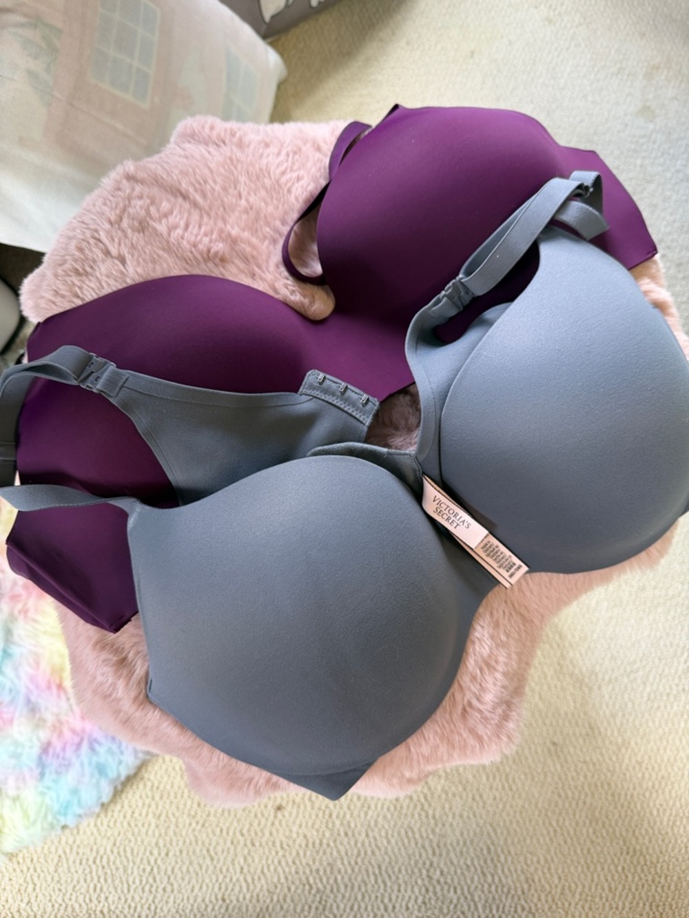 Victoria's Secret Smooth T-Shirt Bras - Plum & Slate Blue